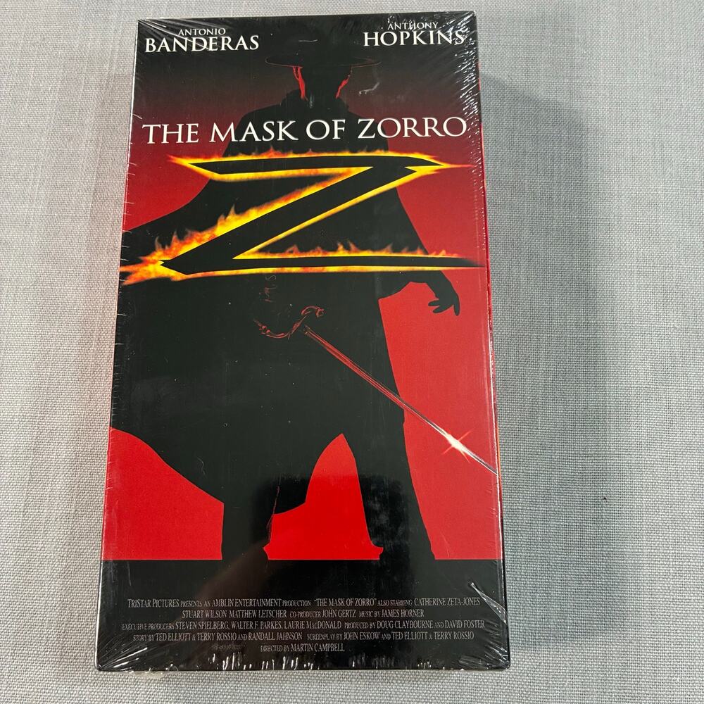 The Mask of Zorro VHS 1998 Antonio Banderas Anthony Hopkins Sealed